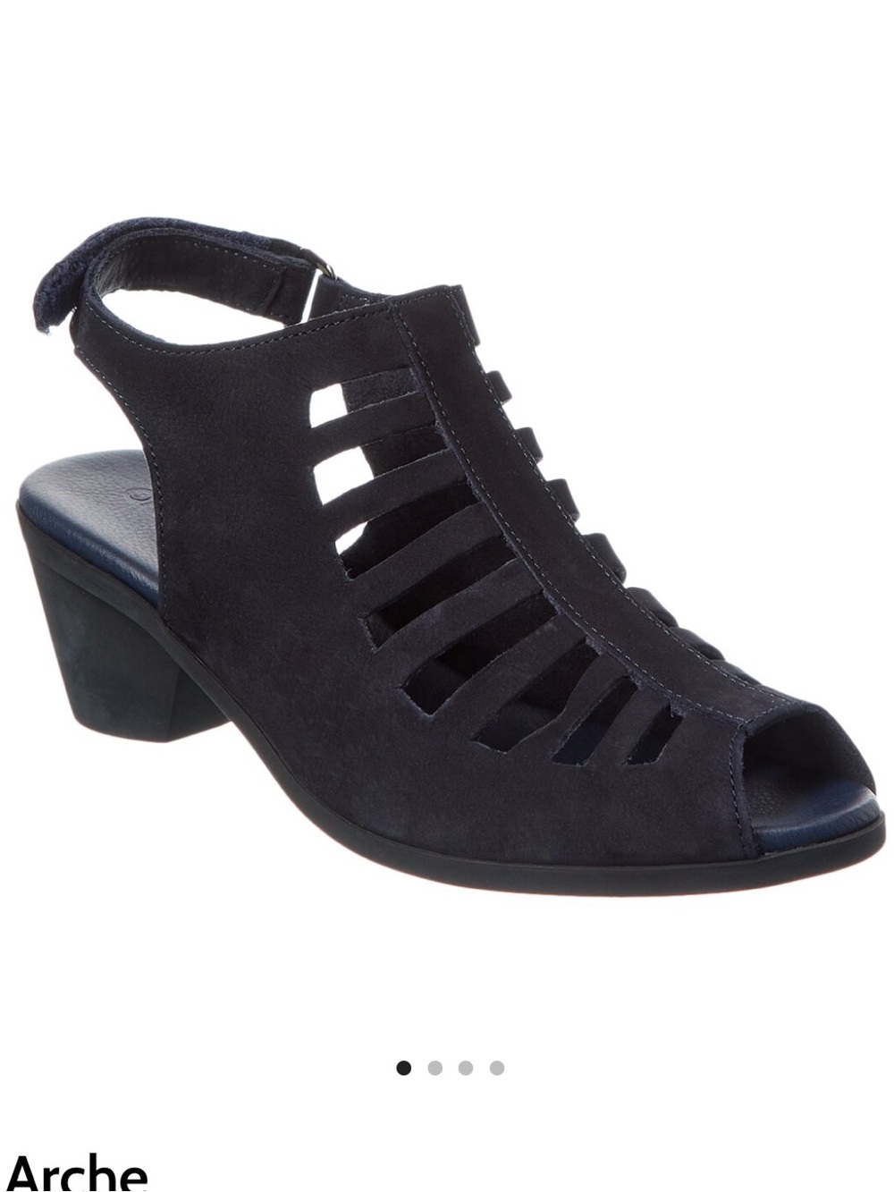 Arche Women's‎ Black Soexor Leather Sandals Size 41 9.5 Comfort Slingback Heel